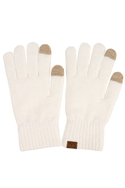 C.C Heather Knit Plain Gloves: Charcoal