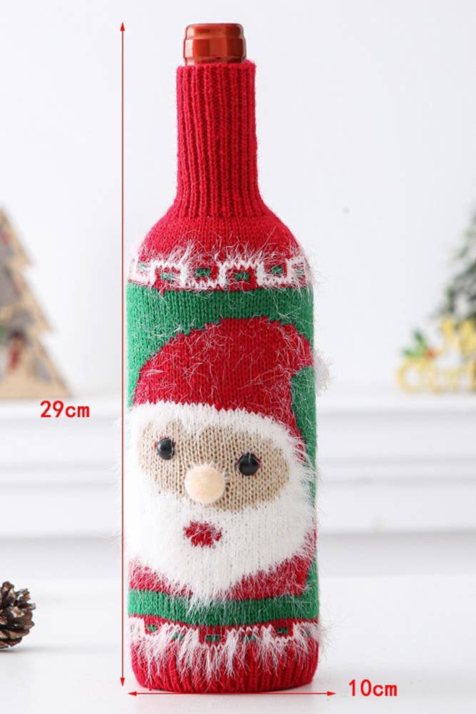 Christmas Knit Wine Bottle Case MOQ 3pcs ZZKF105: 02 / One Size