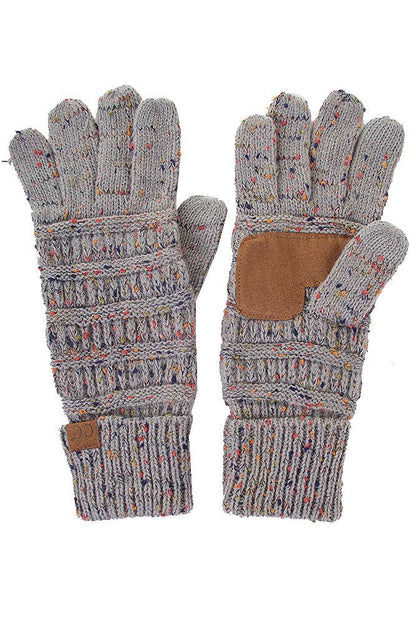 C.C Cable Confetti Smart Tip Gloves: Purple