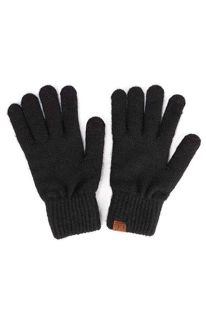 C.C Heather Knit Plain Gloves: Bubble Berry