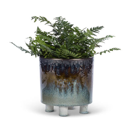 Sm Ombre Glaze Planter w/Feet-6"H