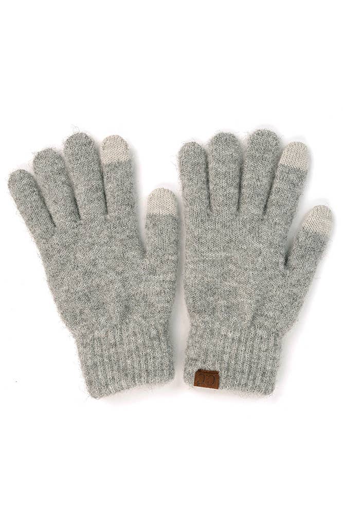 C.C Heather Knit Plain Gloves: Bubble Berry