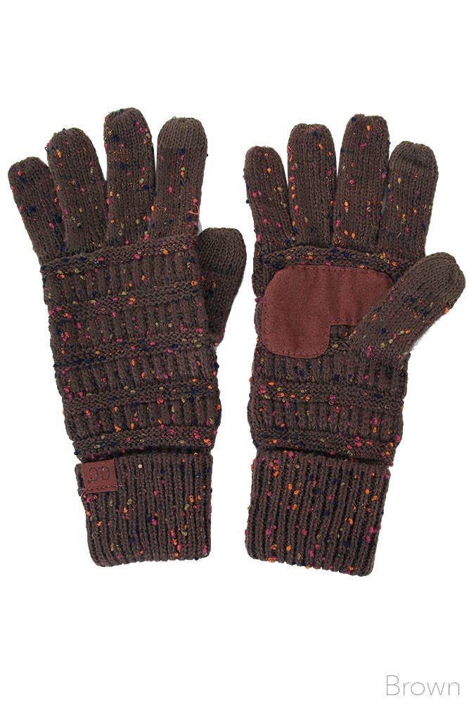 C.C Cable Confetti Smart Tip Gloves: Rust