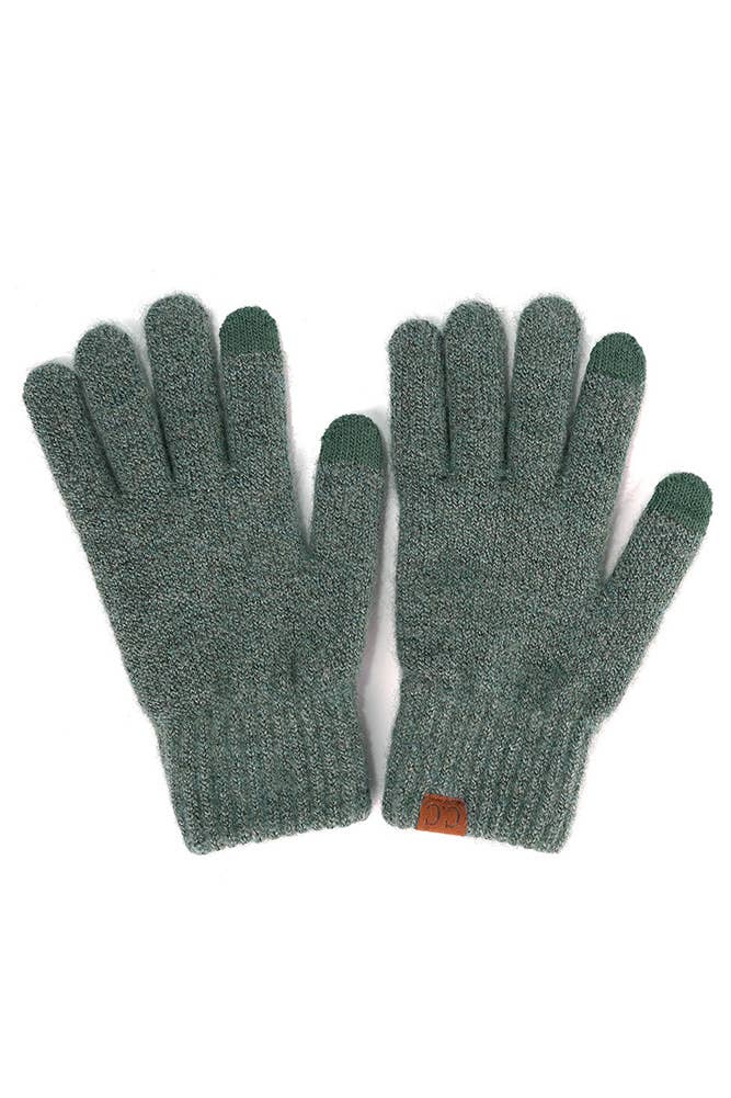 C.C Heather Knit Plain Gloves: Bubble Berry