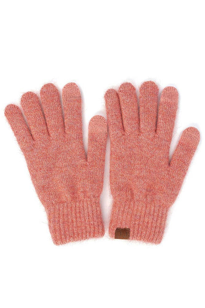 C.C Heather Knit Plain Gloves: Charcoal
