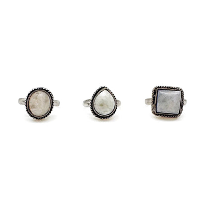 Kashi Semiprecious Small Stone Ring - Moonstone