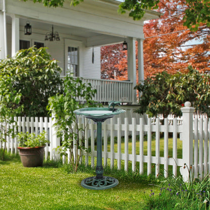 Alpine Corporation Flower Birdbath with Bird Decoration