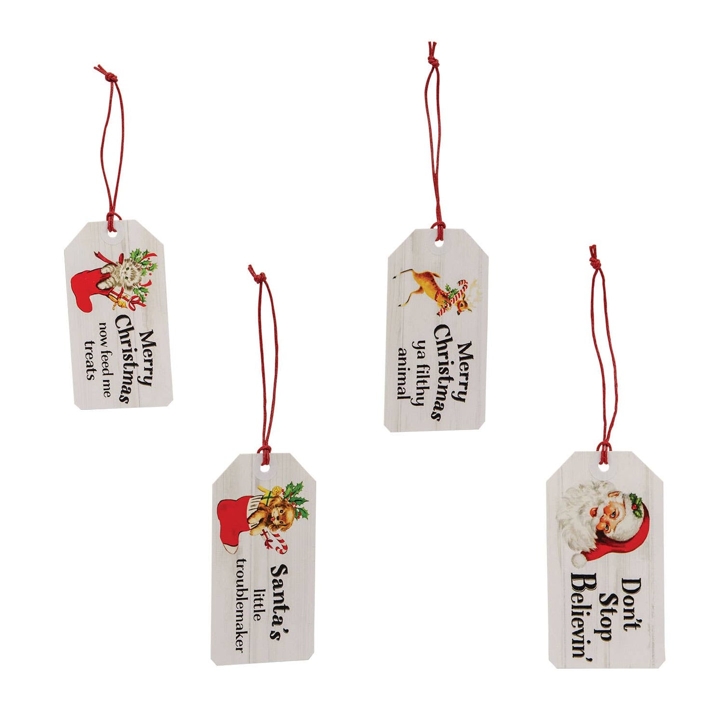 4/Set, Merry Christmas Ya Filthy Animal Gift Tags