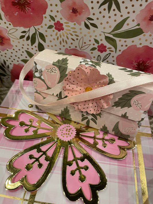 small bag with pink flower