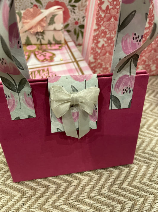 Solid Pink Bag with Bow