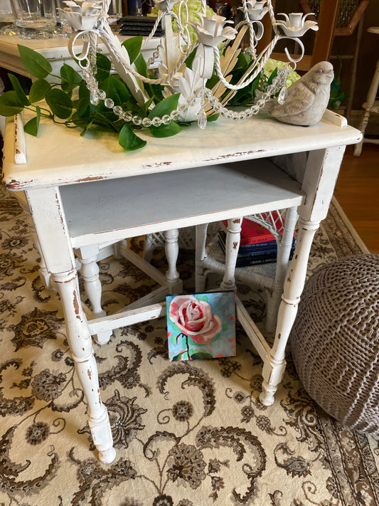 Small Childrens desk white shabby