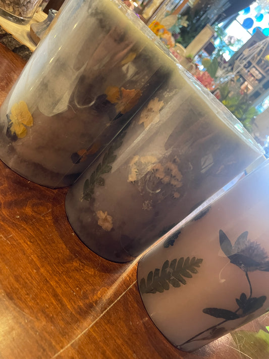 Pressed Flower Candles