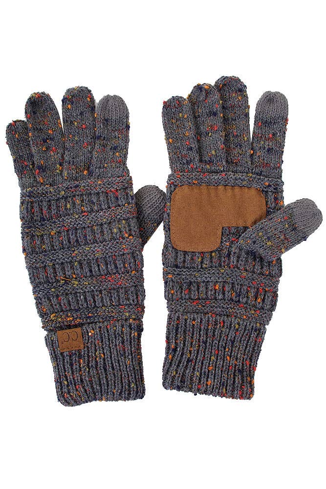 C.C Cable Confetti Smart Tip Gloves: Pale Pink