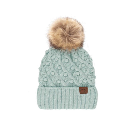 C.C Bobble Beanie Hat: City Gray
