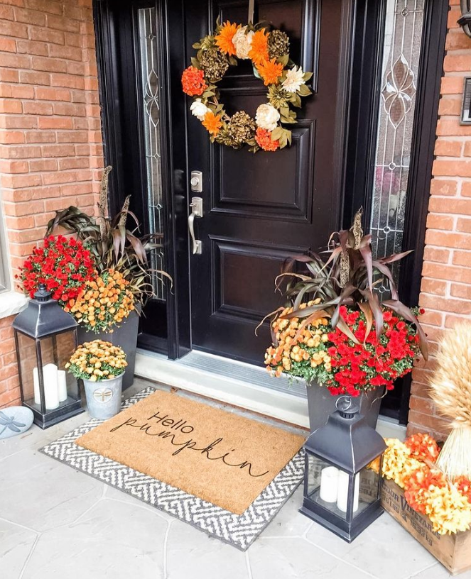 Hello Pumpkin Fall Doormat: 17 x 29