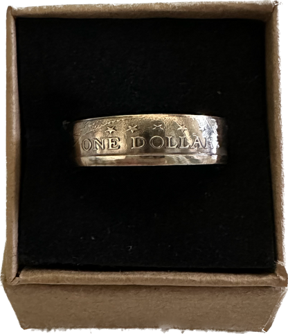 Sacagawea Dollar Coin Ring: 12 / Patina / Protective coating