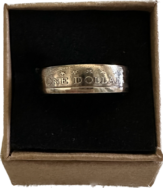 Sacagawea Dollar Coin Ring: 12 / Patina / Protective coating