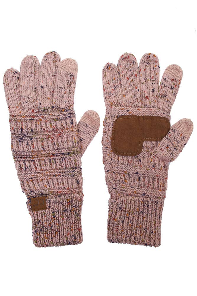 C.C Cable Confetti Smart Tip Gloves: Mauve