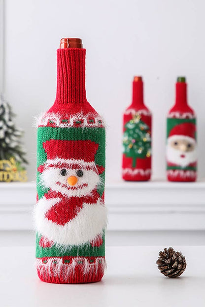Christmas Knit Wine Bottle Case MOQ 3pcs ZZKF105: 02 / One Size