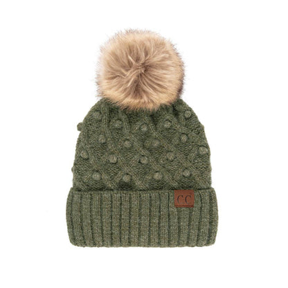 C.C Bobble Beanie Hat: City Gray
