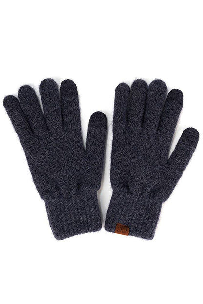 C.C Heather Knit Plain Gloves: Bubble Berry