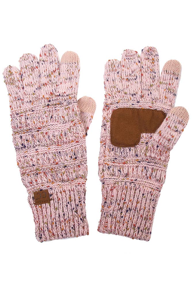 C.C Cable Confetti Smart Tip Gloves: Mauve