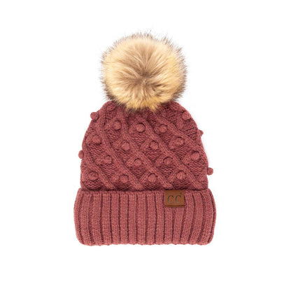 C.C Bobble Beanie Hat: City Gray