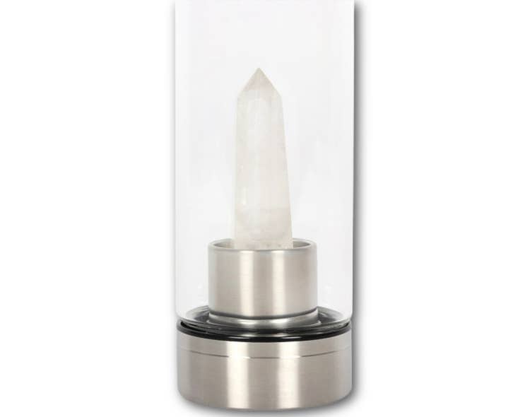 Clear Quartz Purifying Glass Water Bottle
