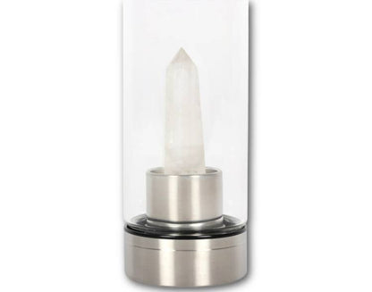 Clear Quartz Purifying Glass Water Bottle
