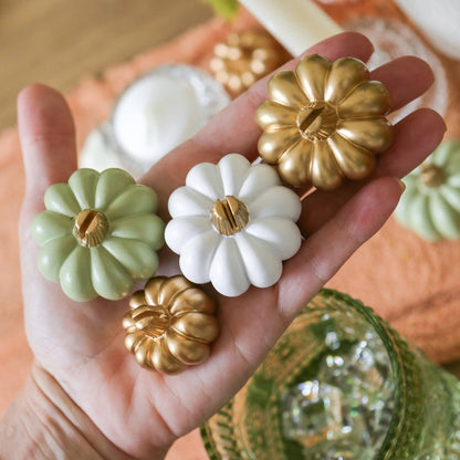 Sage Green Pumpkin Place Card Holder (Set of 6)