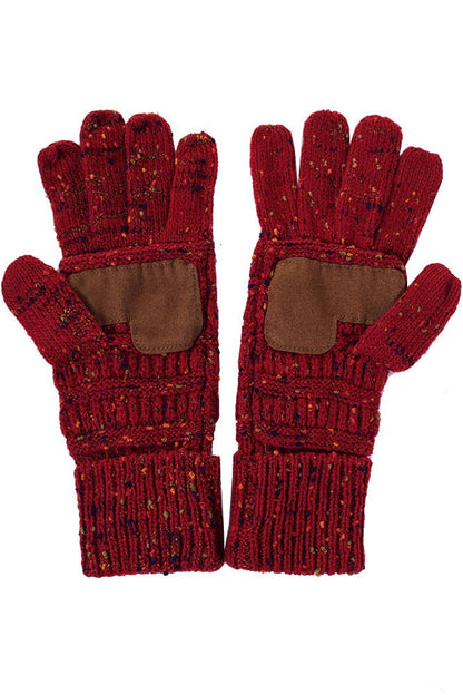 C.C Cable Confetti Smart Tip Gloves: Rust
