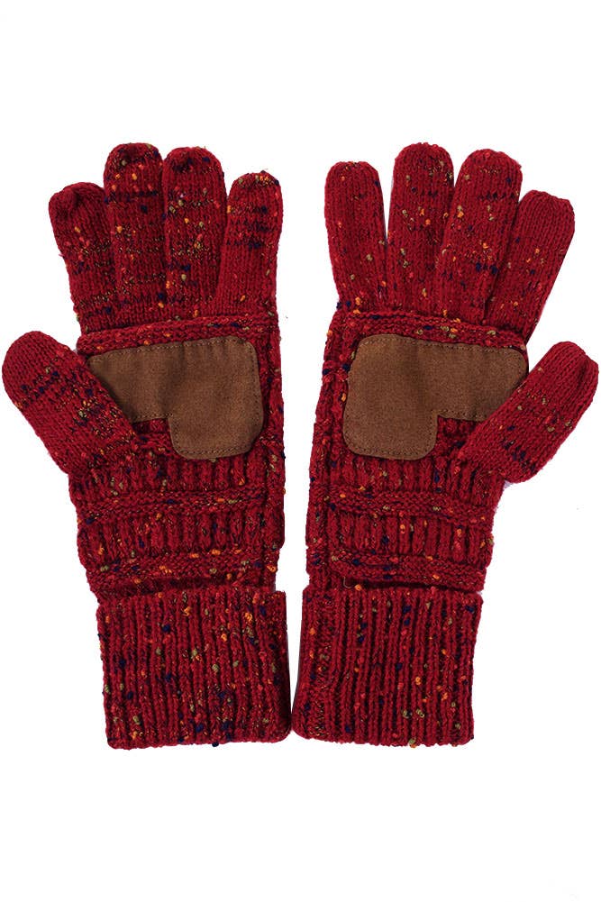 C.C Cable Confetti Smart Tip Gloves: Purple