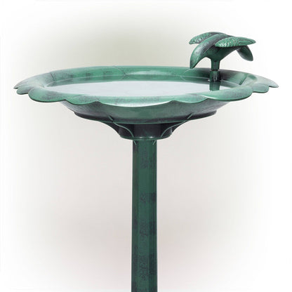 Alpine Corporation Flower Birdbath with Bird Decoration