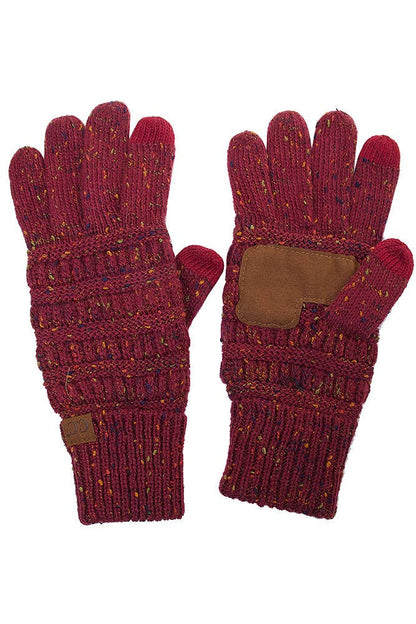 C.C Cable Confetti Smart Tip Gloves: Mustard