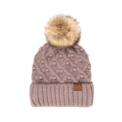 C.C Bobble Beanie Hat: Black
