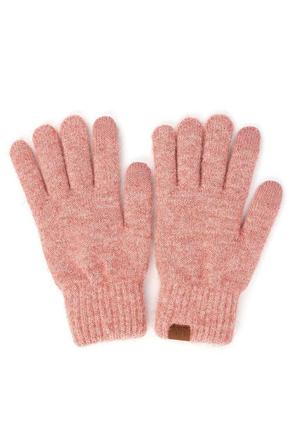 C.C Heather Knit Plain Gloves: Charcoal