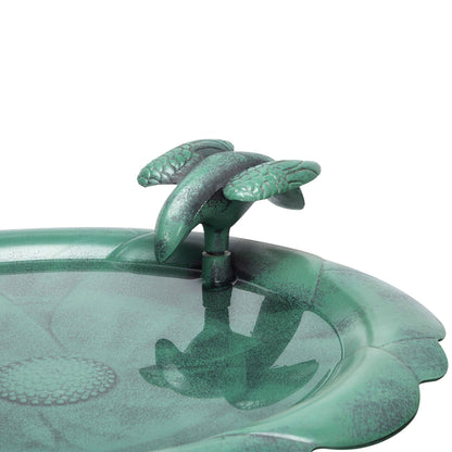 Alpine Corporation Flower Birdbath with Bird Decoration
