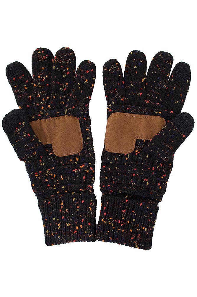 C.C Cable Confetti Smart Tip Gloves: Oatmeal