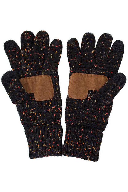 C.C Cable Confetti Smart Tip Gloves: Rust