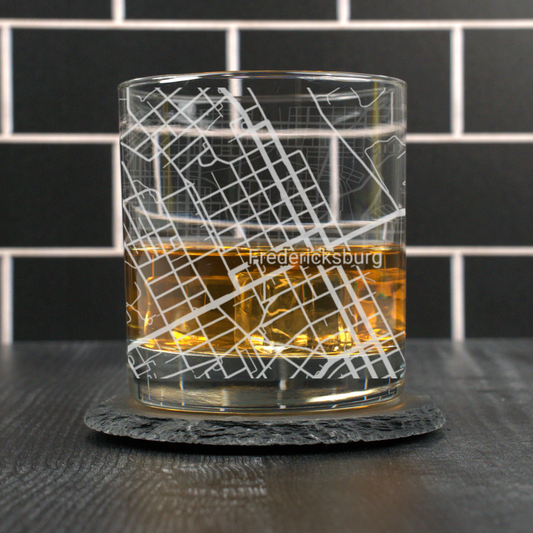 Clinton Map -Rocks Glass