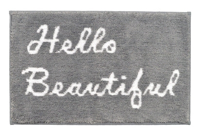 Microfibre Non-Slip Slogan Bath Mat: Hello Beautiful