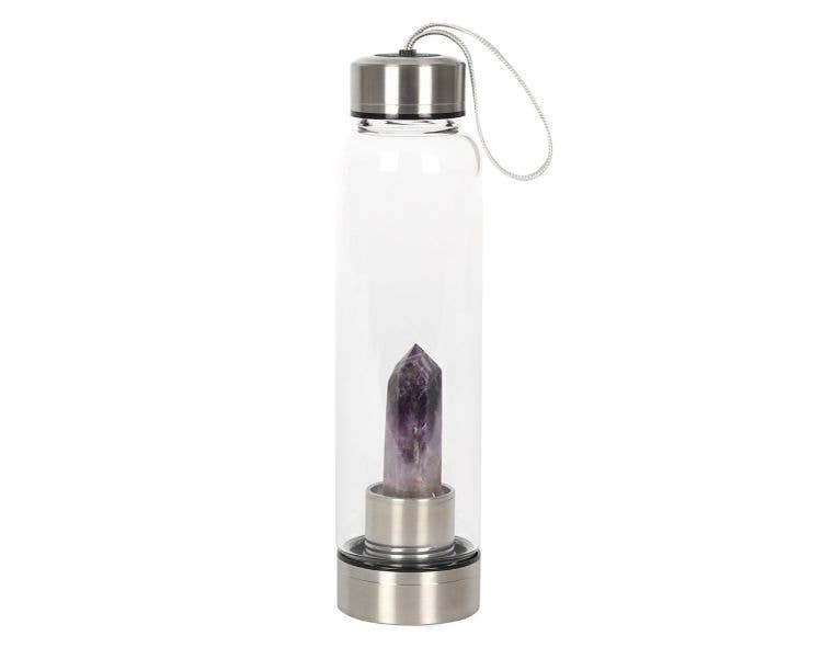 Amethyst Purifying Glass Water Bottle