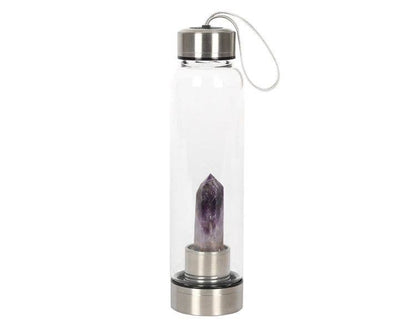 Amethyst Purifying Glass Water Bottle