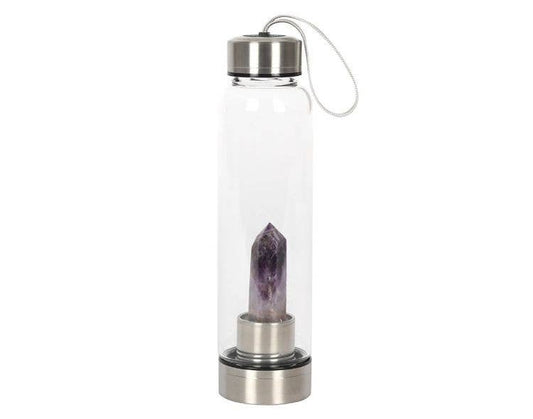 Amethyst Purifying Glass Water Bottle