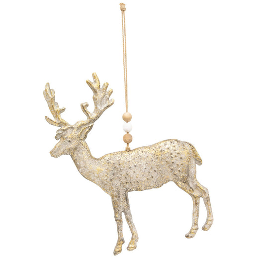 Rustic Metal Reindeer Ornament