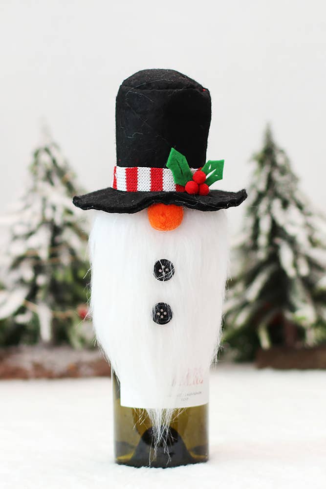 snowman wine cap topper
