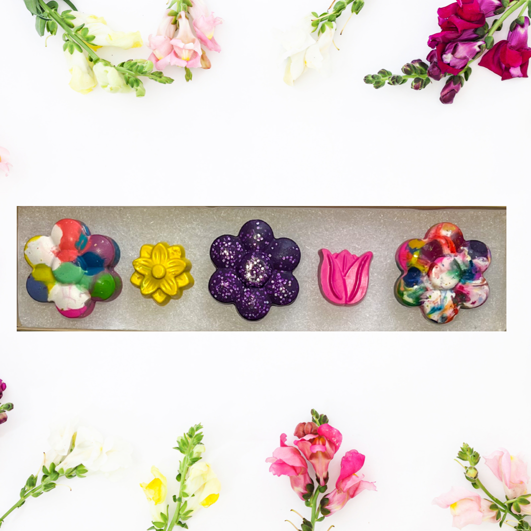 Flower Crayons; Spring Gifts For Kids