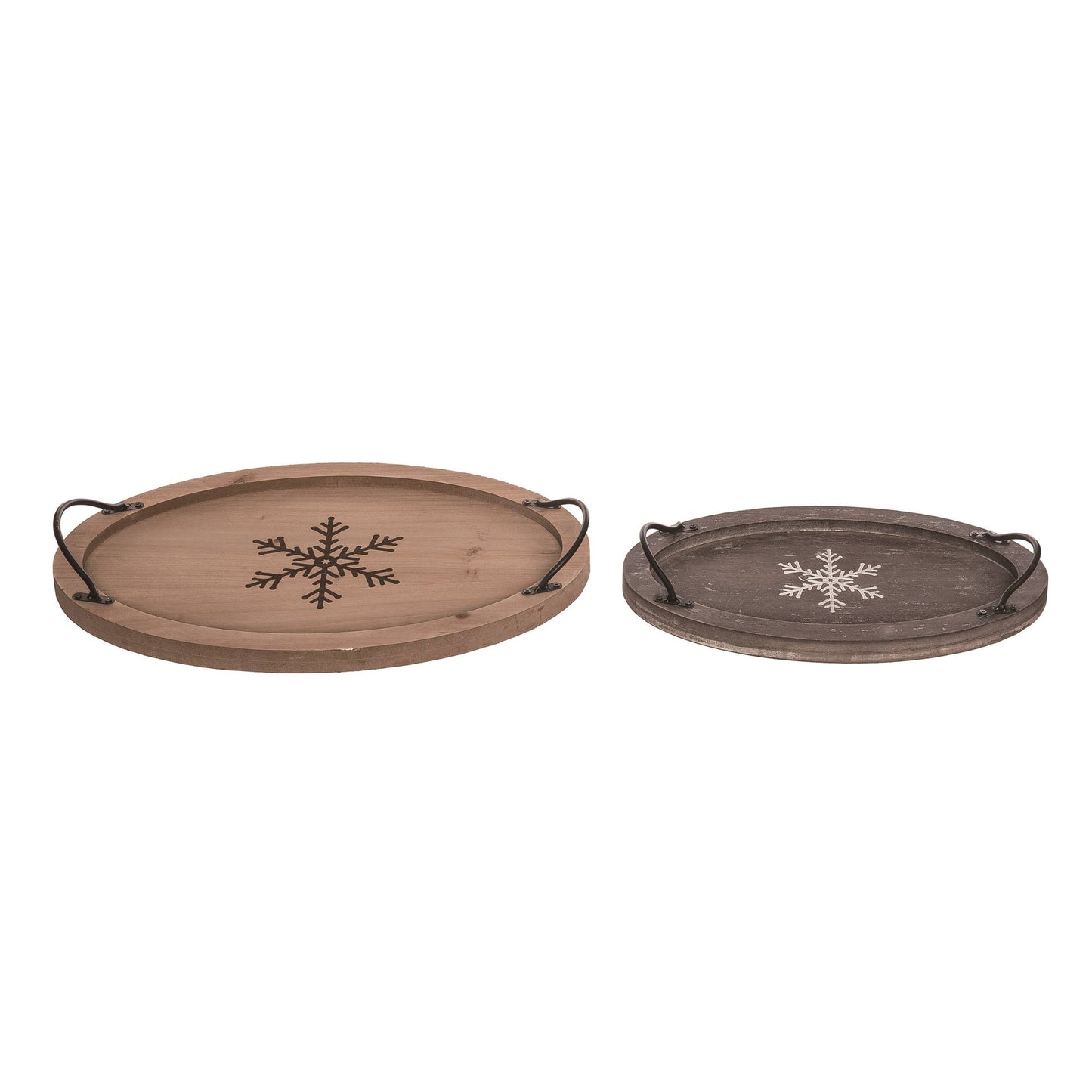 Snowflake Etched Tray S/2