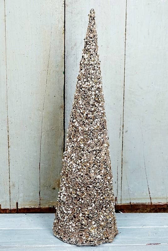 20in Metalic Glittered Cone Tree-