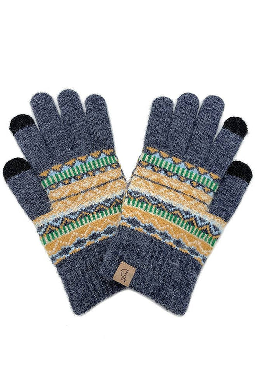 Aztec Knit Touch Gloves